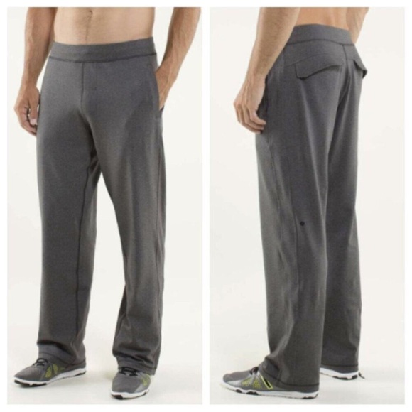 Lululemon Men's Kung Fu Pant Heathered Charcoal Gray Drawstring Pockets Medium‌‍ - Picture 1 of 9